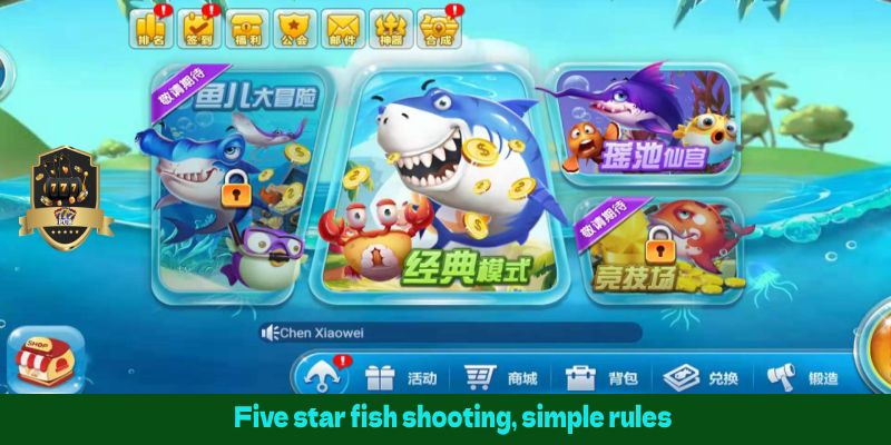 Five star fish shooting, simple rules
